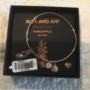 NWT Alex and Ani Pineapple Charm Bracelet - Rose Gold with Crystal